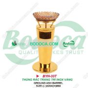 Thùng rác trang trí inox mạ vàng