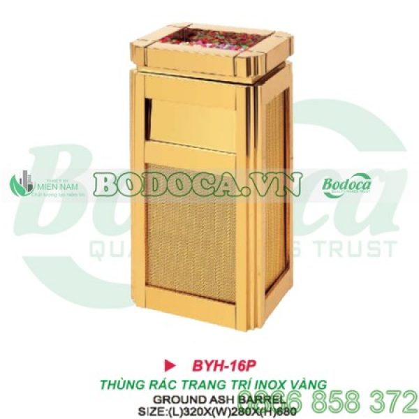 Thùng đựng rác inox mạ vàng