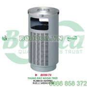 Thùng rác inox tròn công cộng