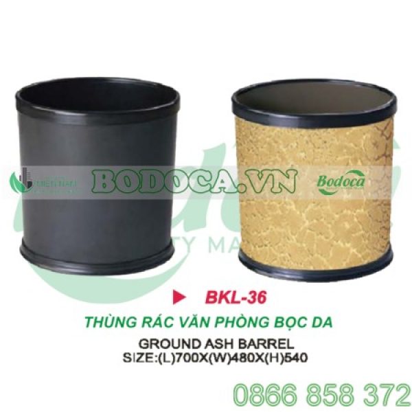 Thùng rác văn phòng bọc da nhập khẩu BKL-36