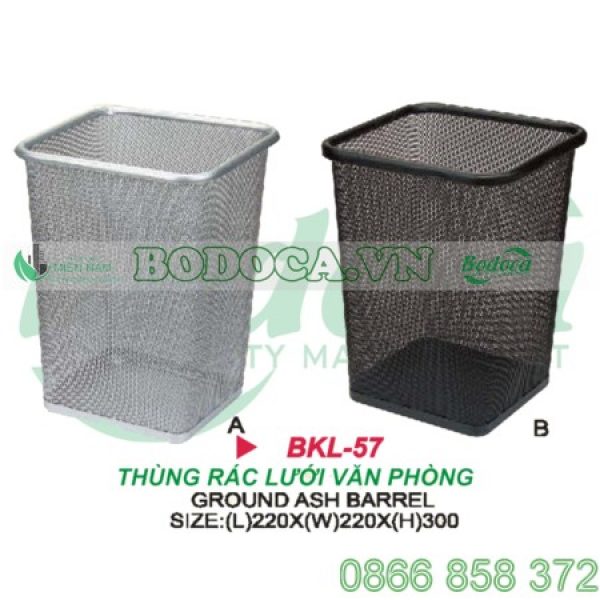 Thùng rác lưới văn phòng vuông nhập khẩu BKL-57